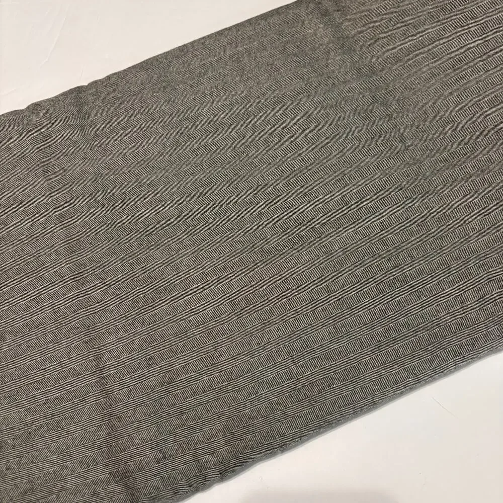 Gray Wool Herringbone Fabric 2.25 Yards 60 Wide Suiting No Flaws